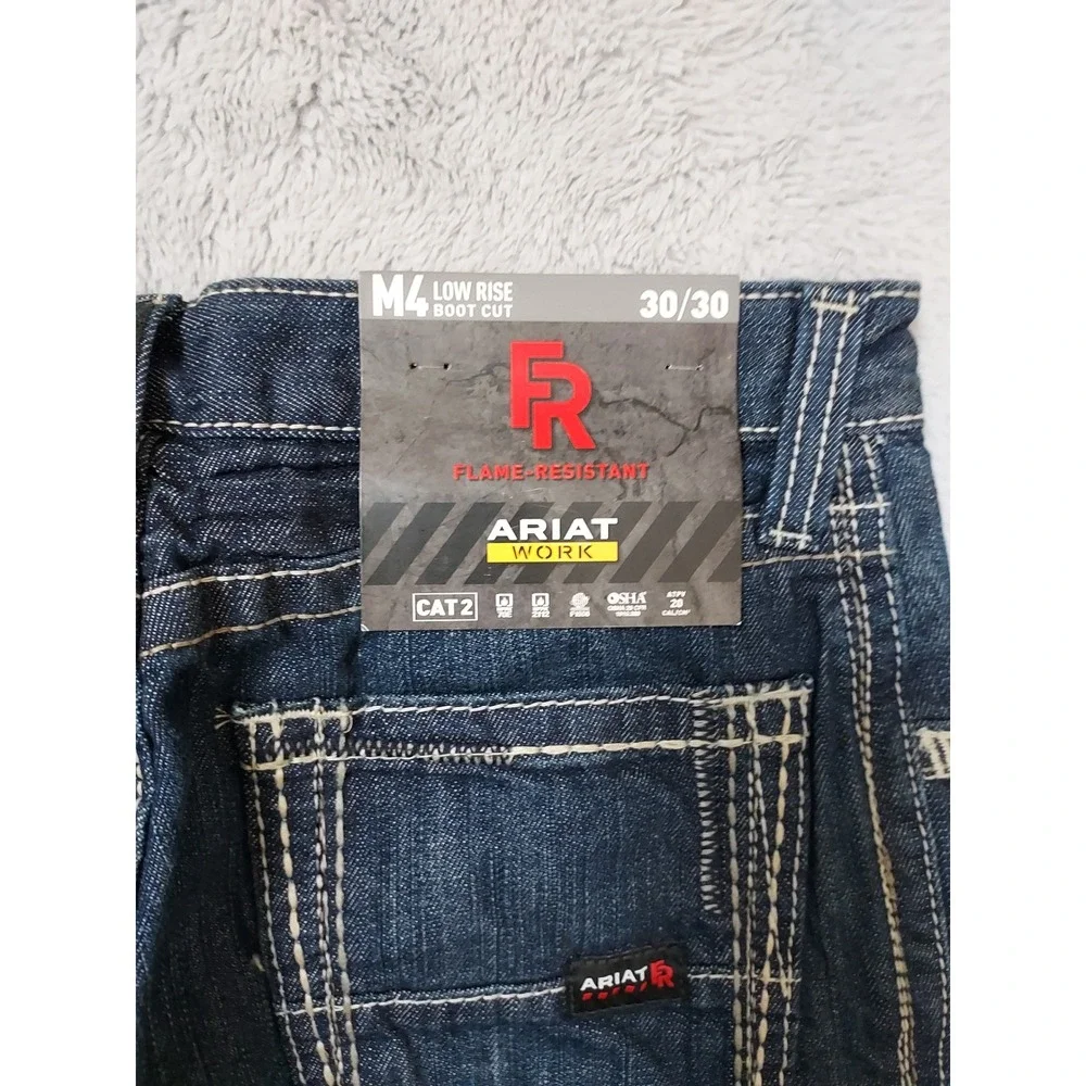 NEW Ariat FR Jeans Mens 30x30 M4 Relaxed Boot Cut Flame Resistant Denim Blue